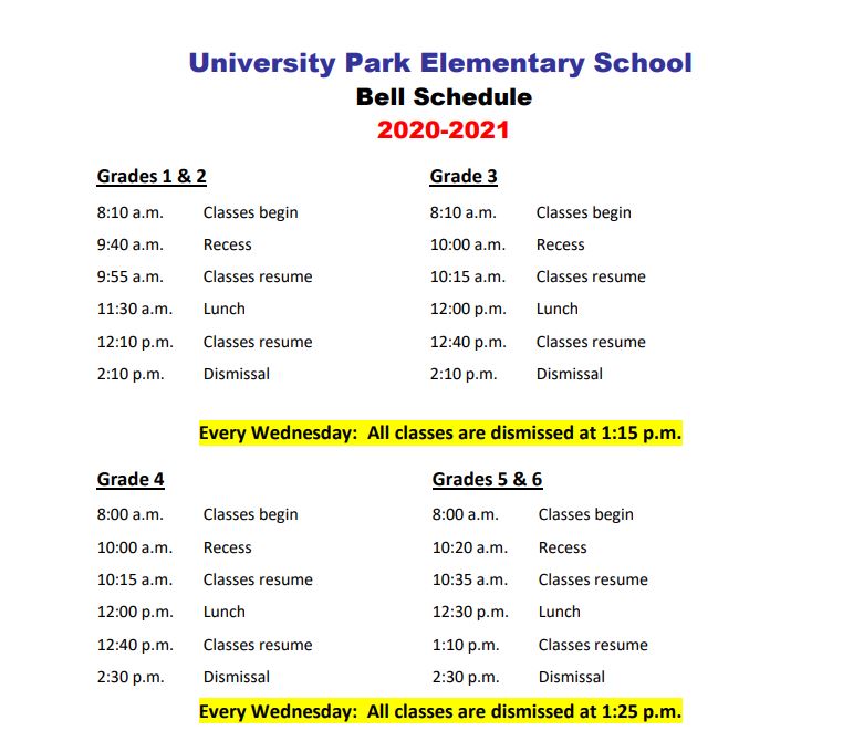 Traditional Model Kinder Bell Schedule